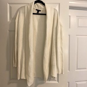 White Maternity Open Shawl Sweater
